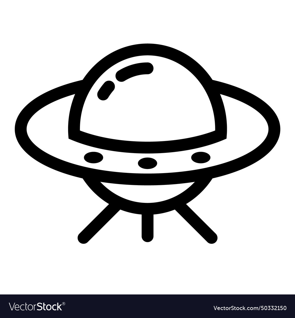 Ufo flat icon isolated on white background Vector Image