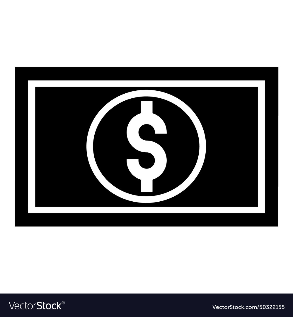 Dollar bill flat icon isolated on white background