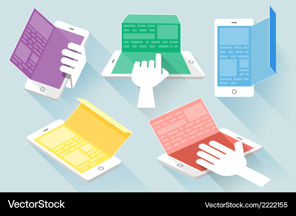 Flat design concept for mobile Royalty Free Vector Image