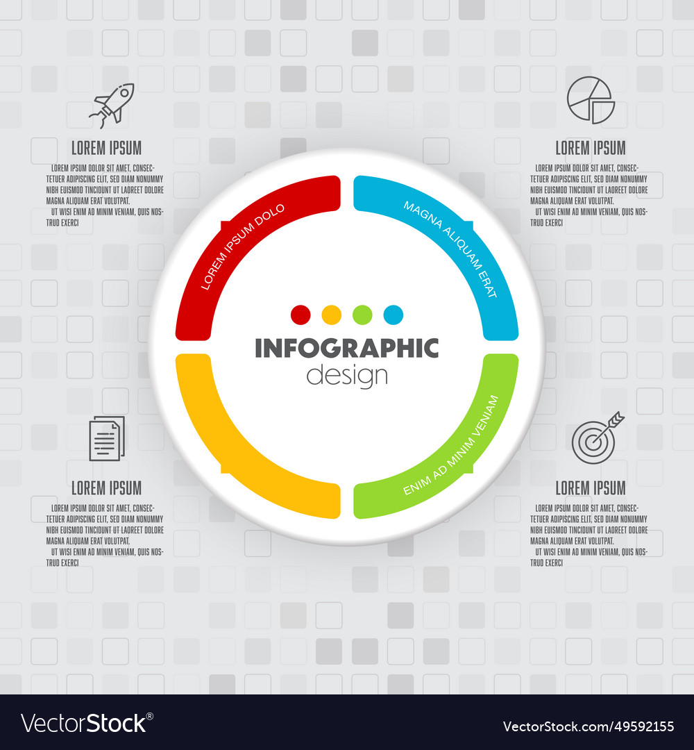 Infographic template for presentation circle