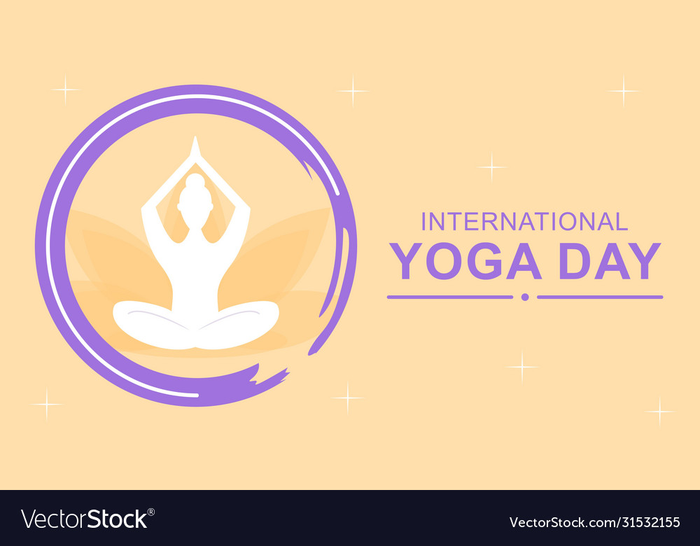 International yoga day logo design Royalty Free Vector Image