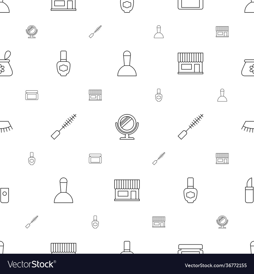 Makeup icons pattern seamless white background