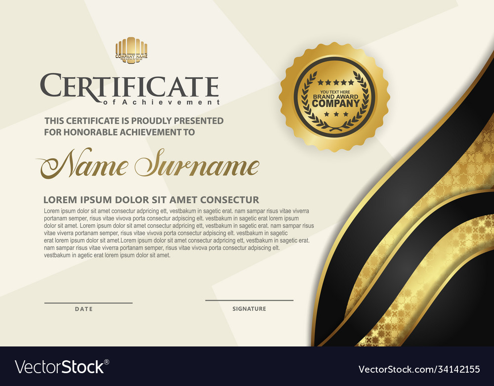 Modern certificate template Royalty Free Vector Image