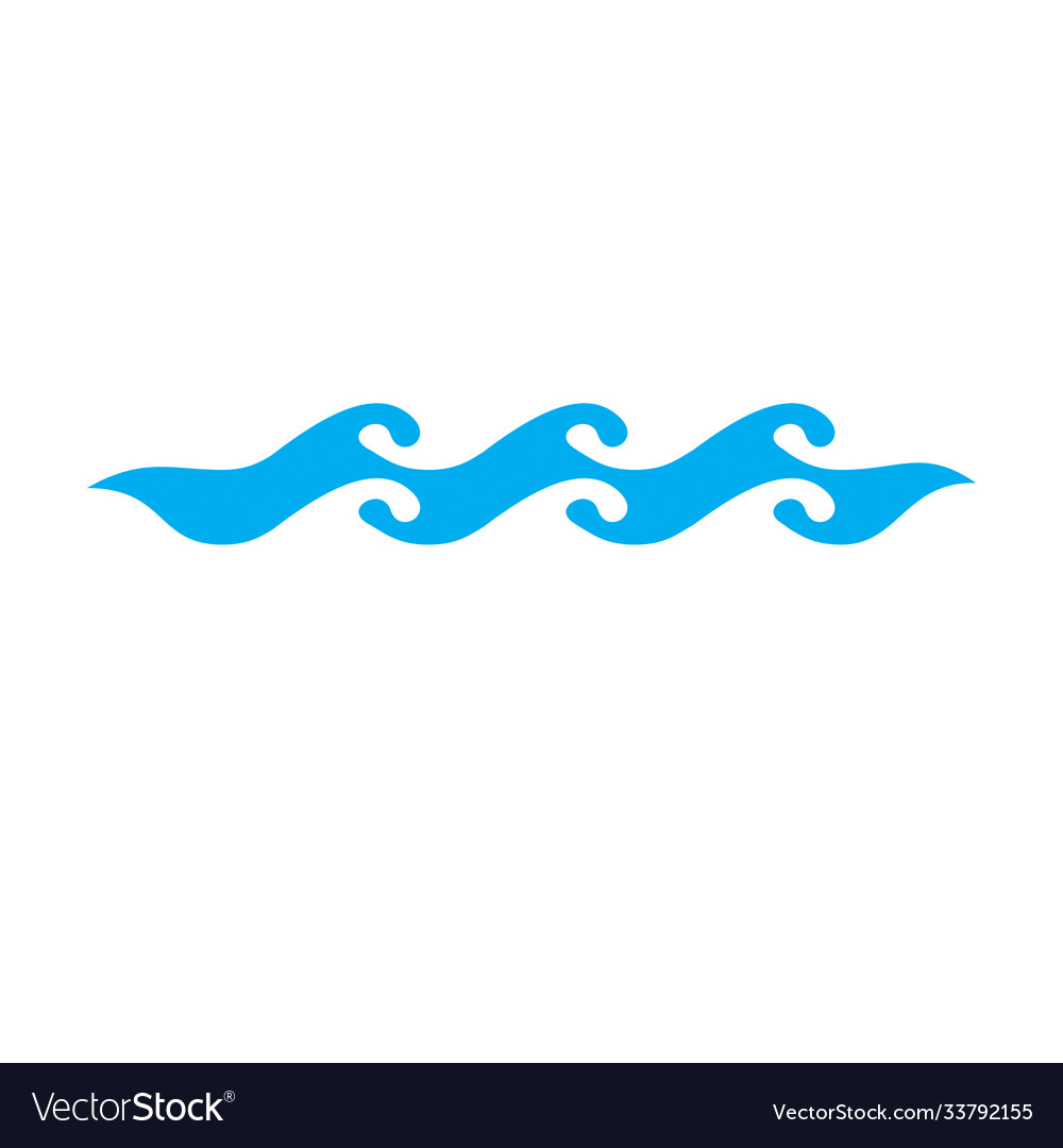 Ocean freshness theme symbol water wave Royalty Free Vector