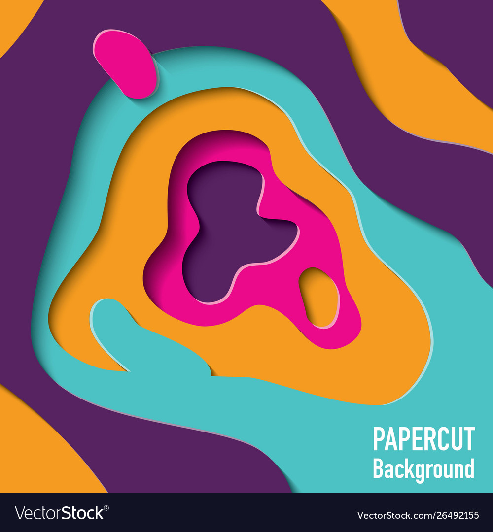 Download Paper Cut Out Background With 3d Effect Carving Vector Image