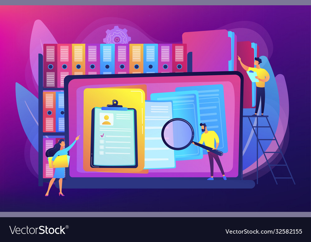 Records management concept Royalty Free Vector Image
