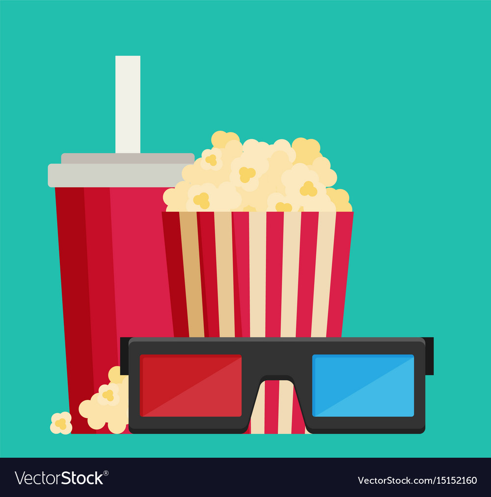 Cinema design in flat style Royalty Free Vector Image