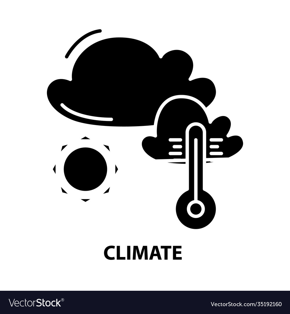 Climate icon black sign with editable Royalty Free Vector