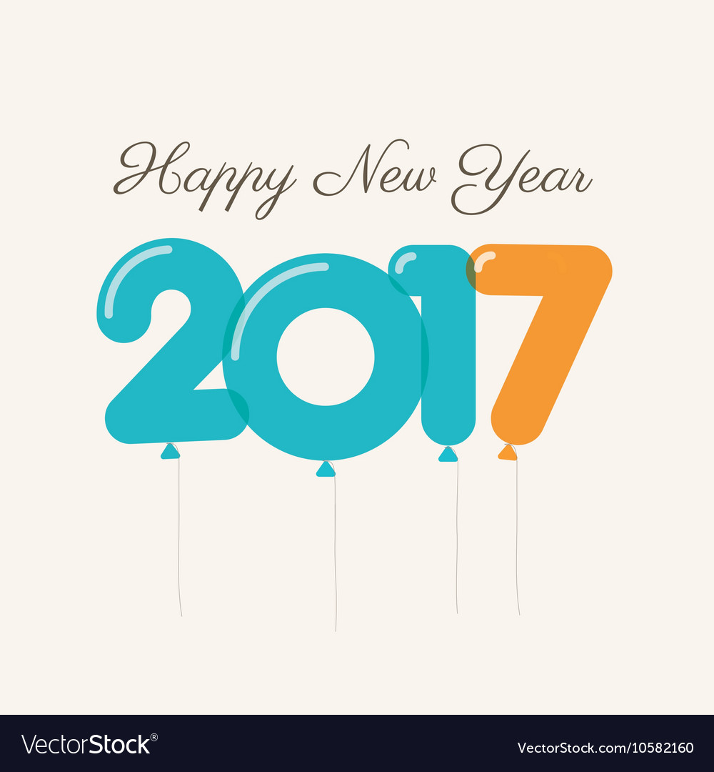 New year 2017 balloons Royalty Free Vector Image