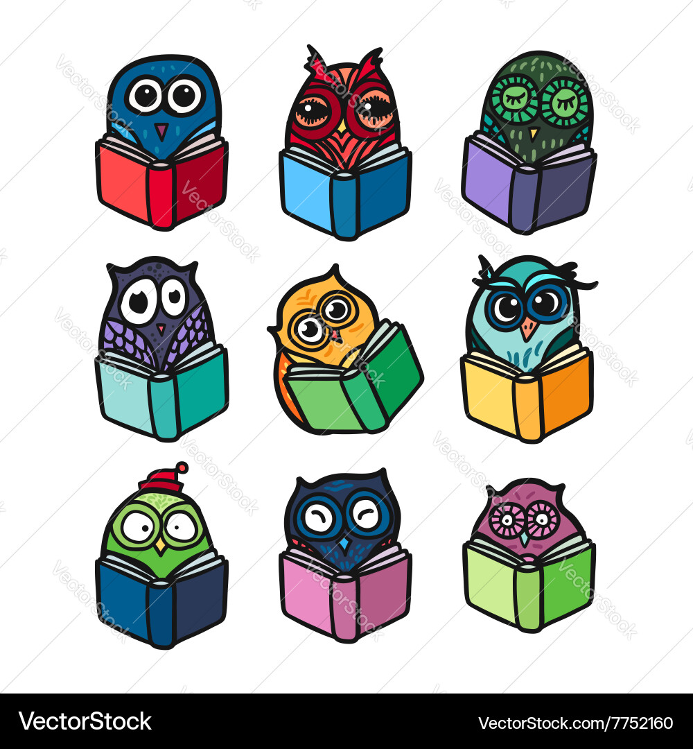 Owls hand drawn set Royalty Free Vector Image - VectorStock