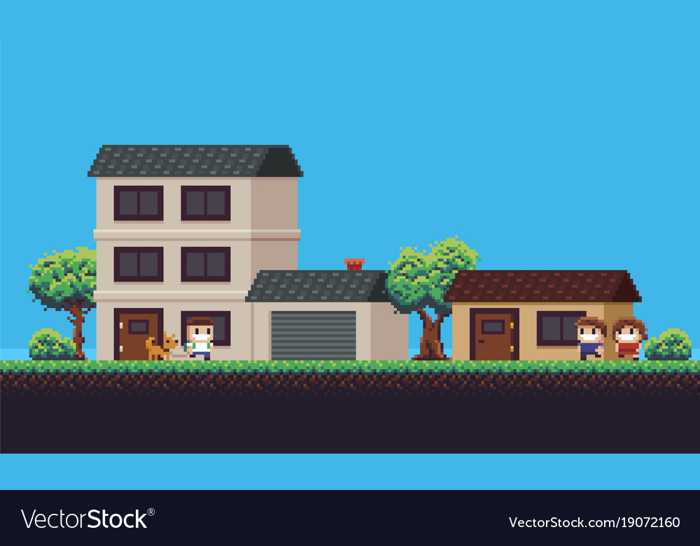 Pixel art neighborhood