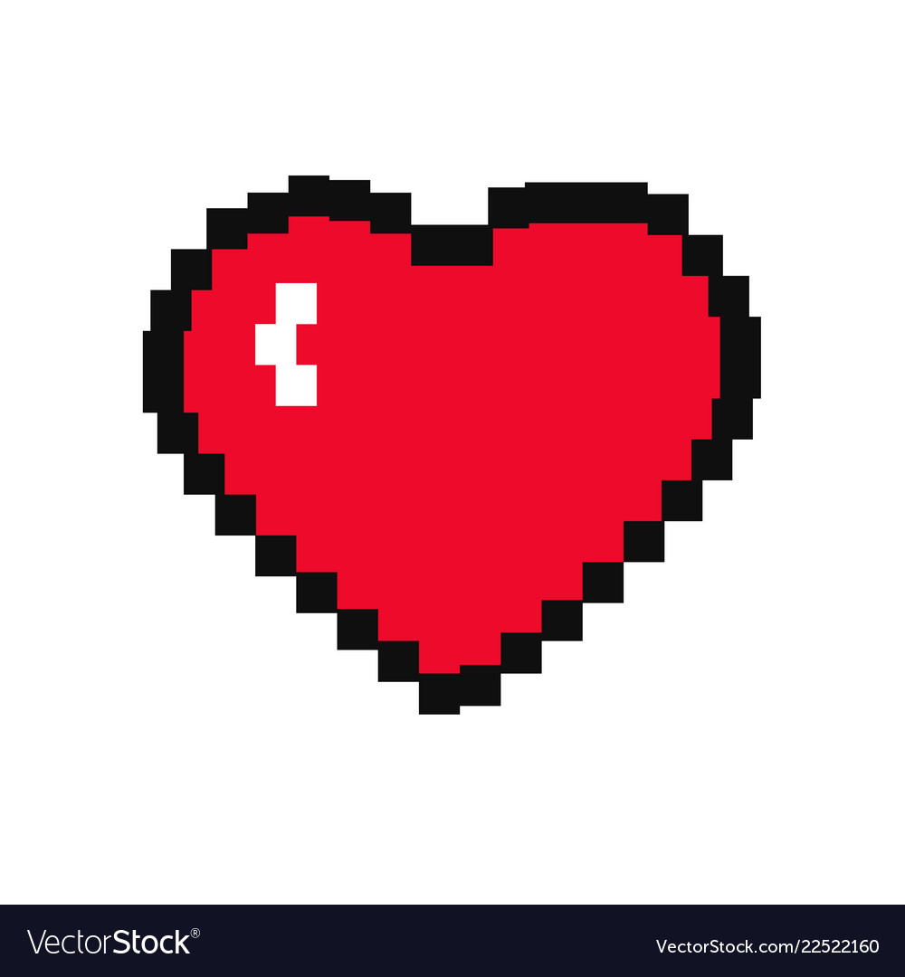 Pixel heart icon Royalty Free Vector Image - VectorStock