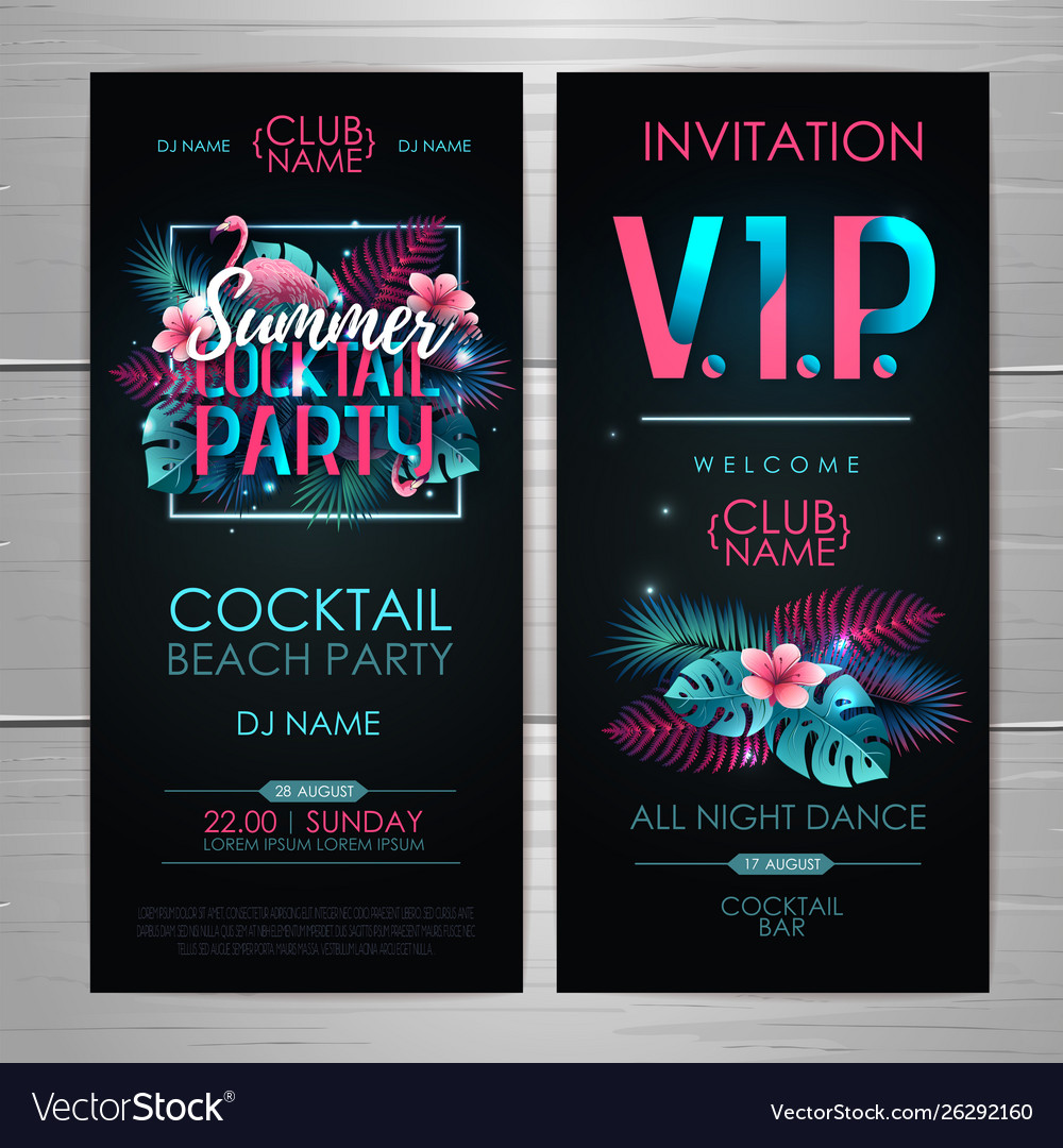 Summer cocktail party typography poster Royalty Free Vector