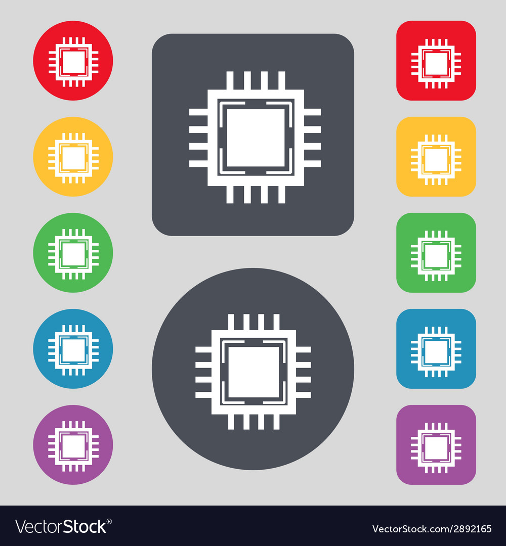 Central processing unit icon technology scheme Vector Image