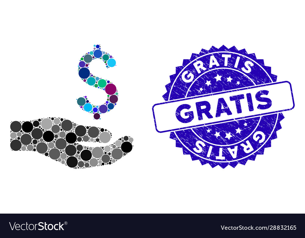 Collage Financial Donation Icon With Textured Vector Image