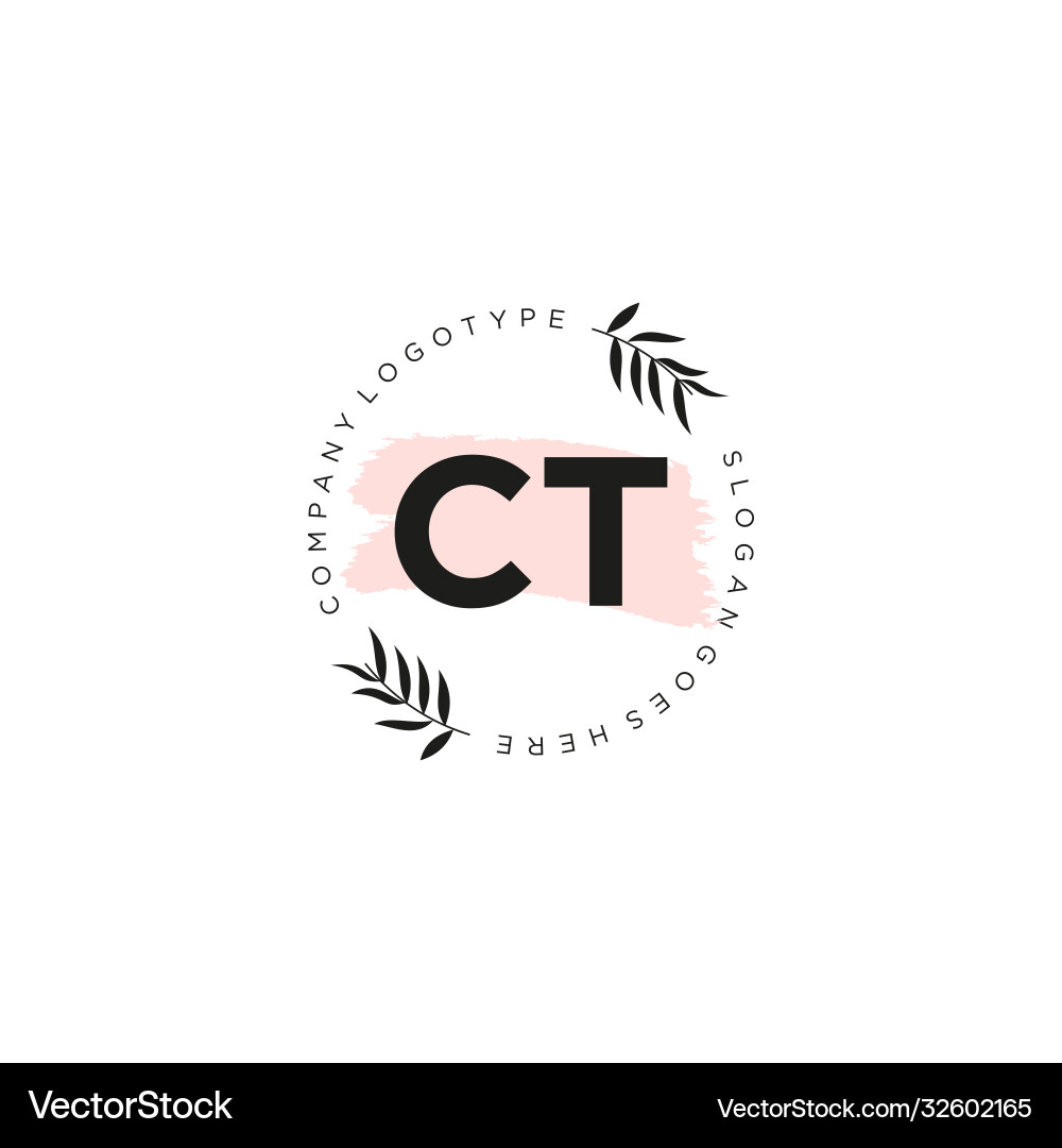 Ct letter logo icon design template elements Vector Image