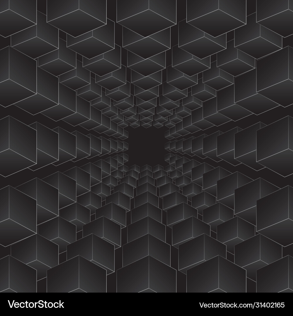 Dark abstract cubes paint background Royalty Free Vector