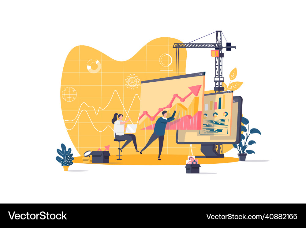 Data analysis concept in flat style analyst Vector Image