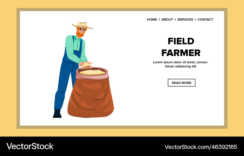 Field farmer Royalty Free Vector Image - VectorStock