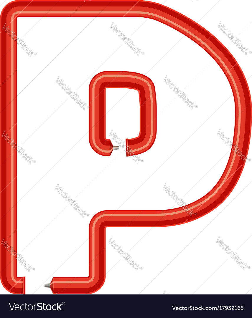 Letter p plastic tube icon cartoon style Vector Image