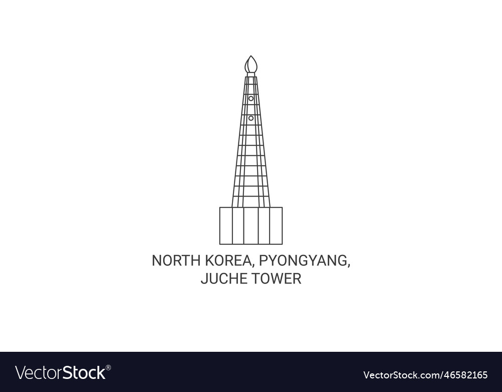 North korea pyongyang juche tower travel Vector Image