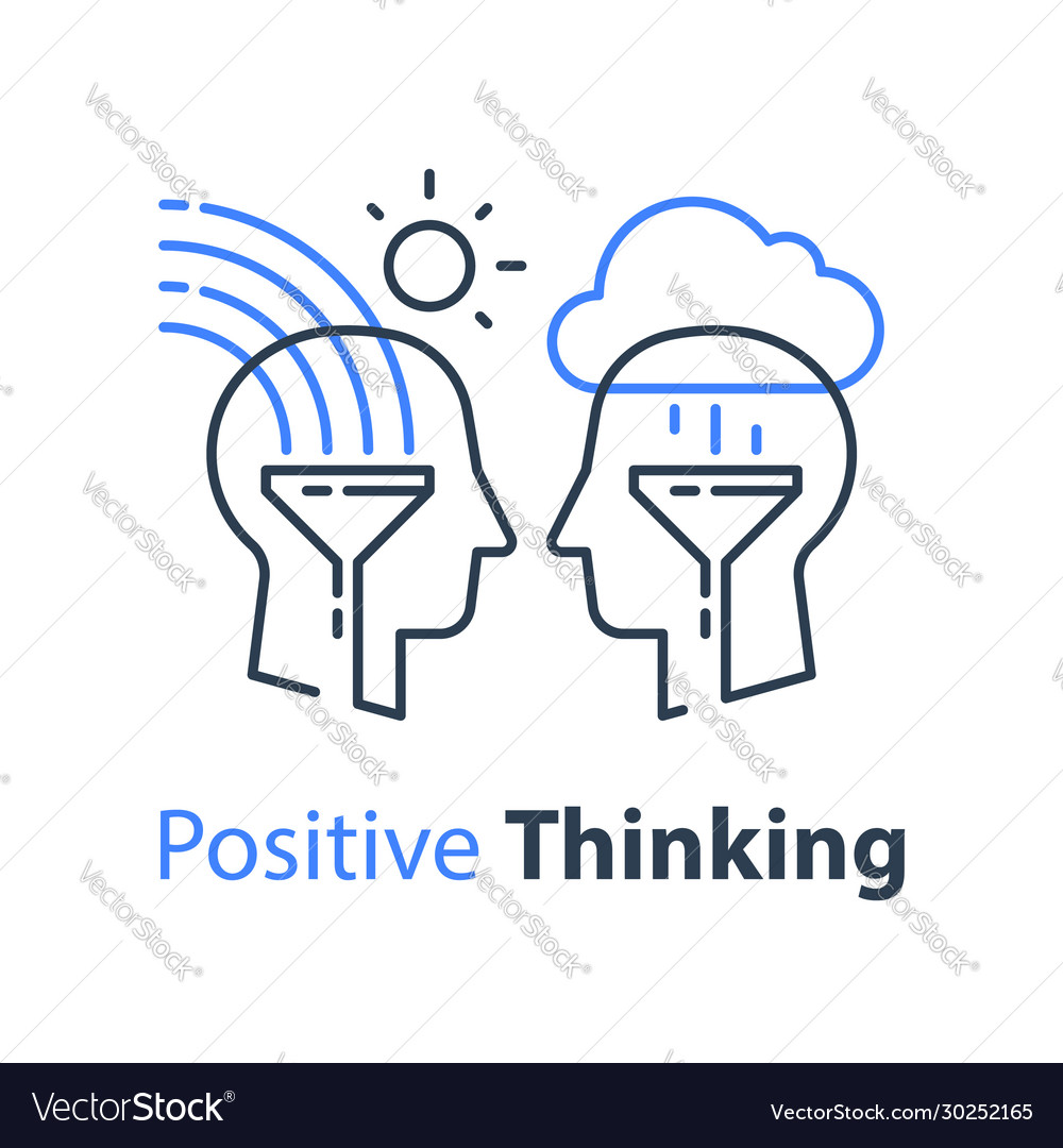 Positive thinking cognitive psychology Royalty Free Vector