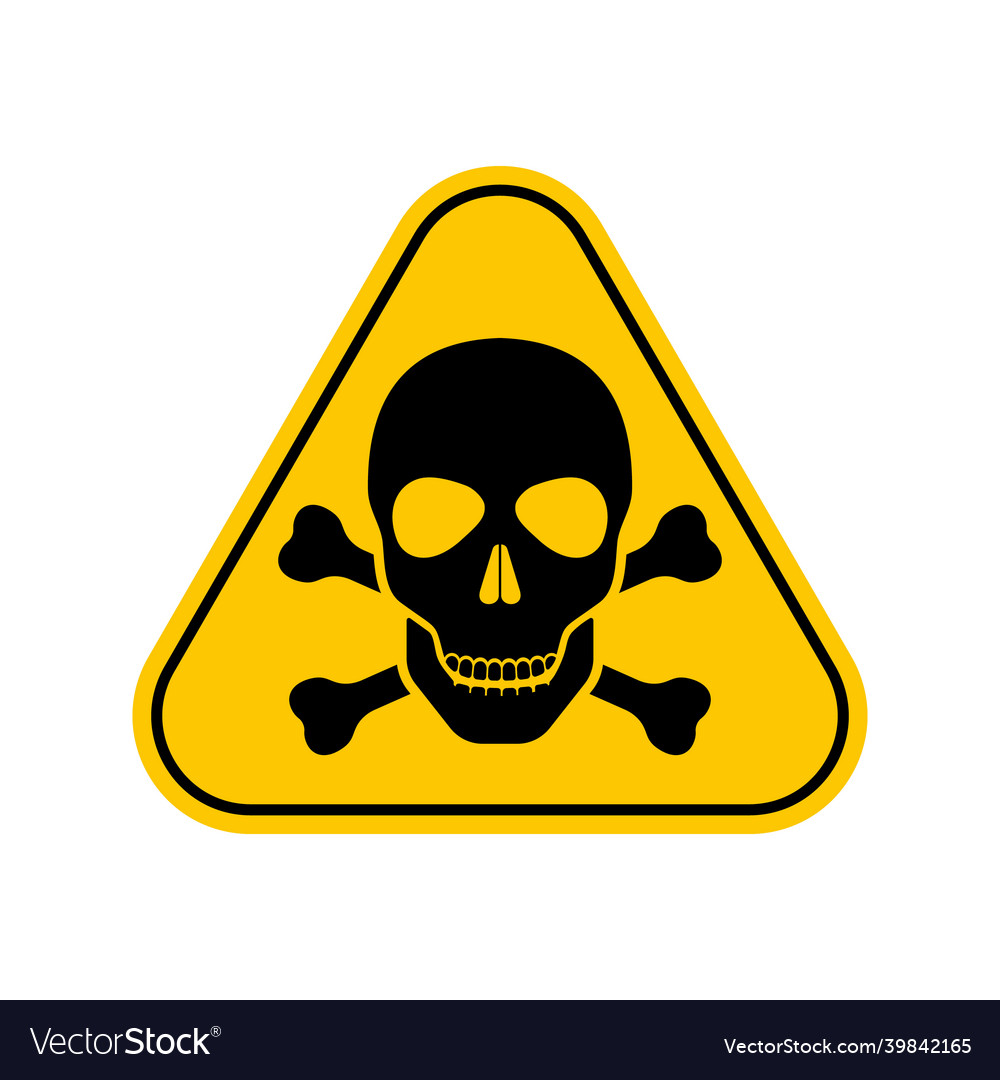 Toxic material warning symbol poison sign yellow Vector Image