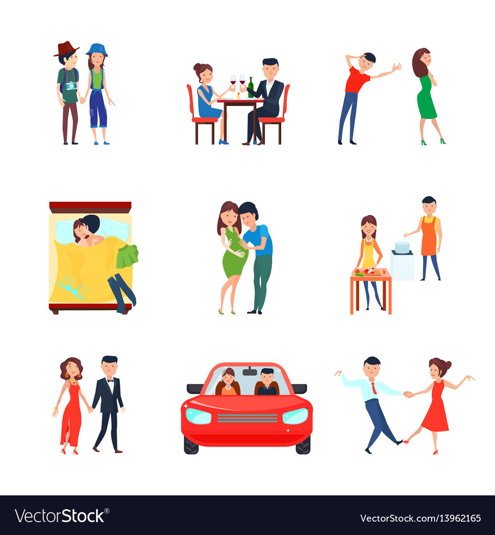 wife-husband-responsibilities-icon-set-royalty-free-vector