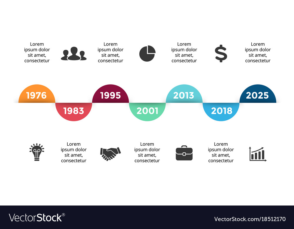 Arrows circles timeline infographic Royalty Free Vector