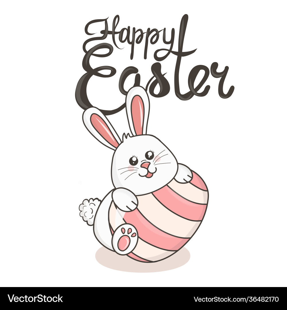 Happy easter bunny Royalty Free Vector Image - VectorStock