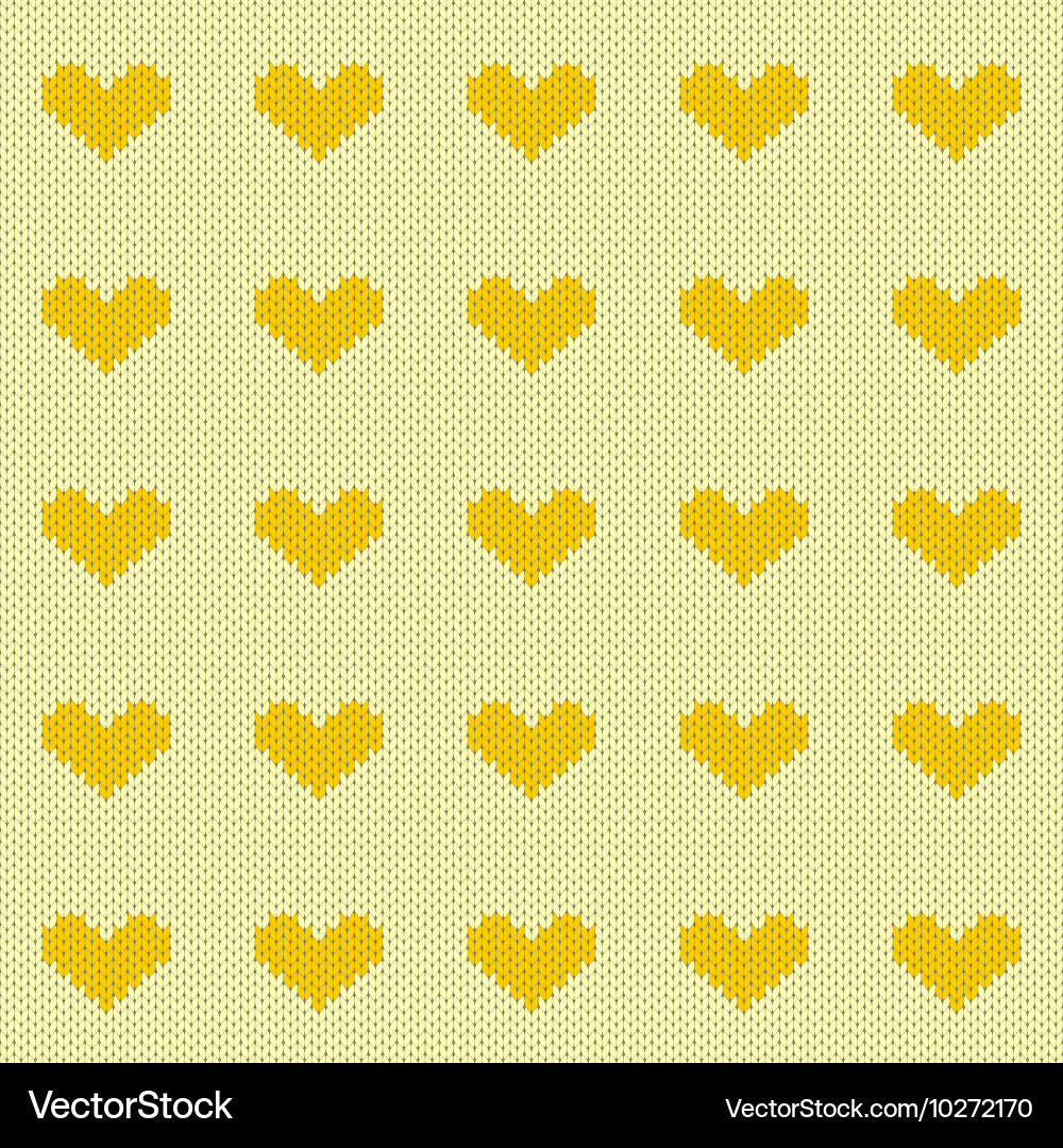 Knitted hearts seamless pattern Royalty Free Vector Image
