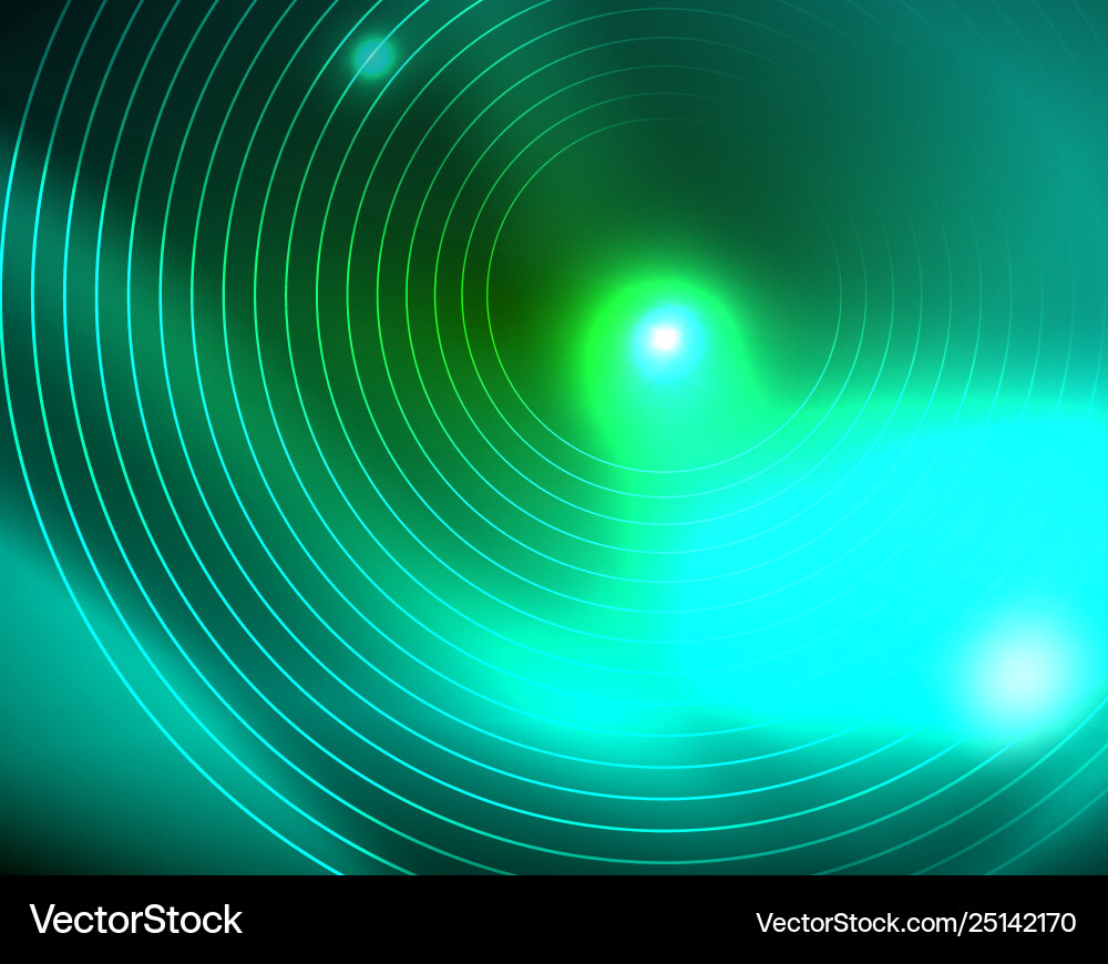 Neon circles abstract background Royalty Free Vector Image