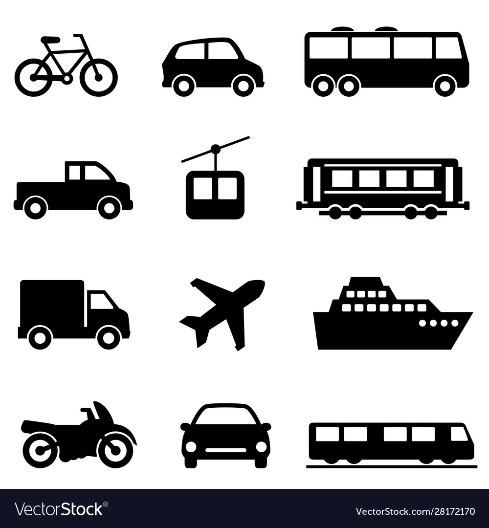 Public air land sea transportation icons Vector Image