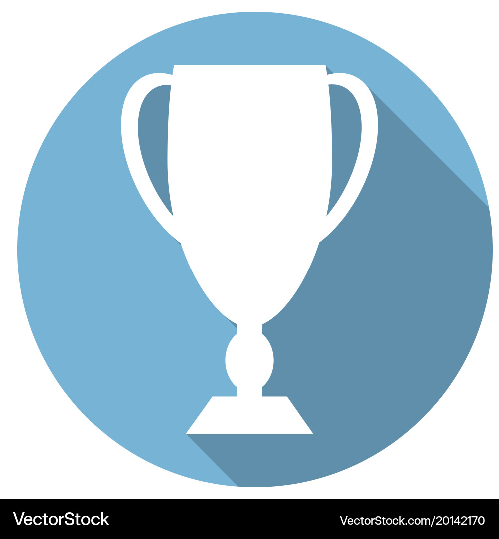 Trophy icon with long shadow Royalty Free Vector Image