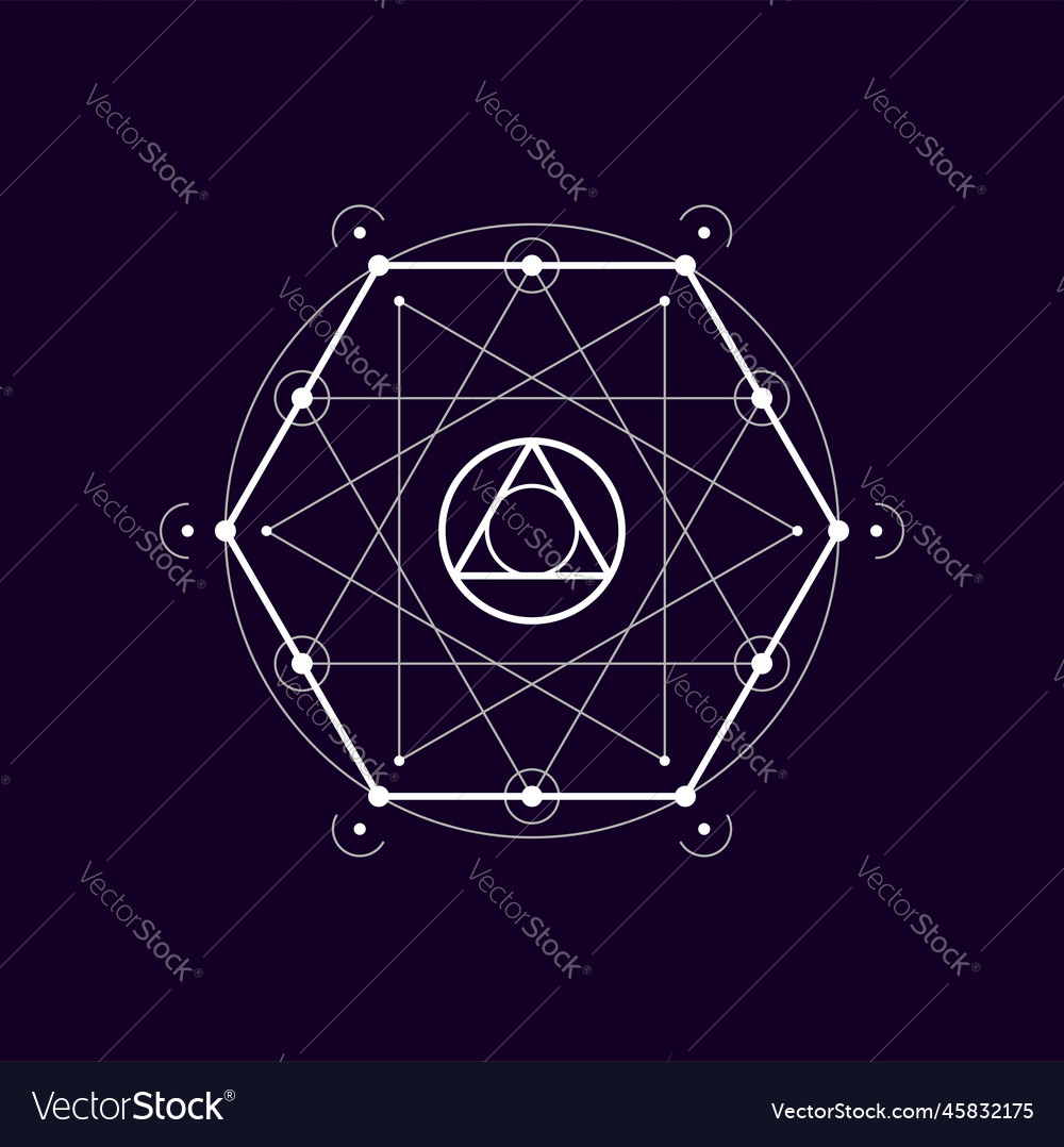 Aztec masonic symbol geometric boho tattoo icon Vector Image