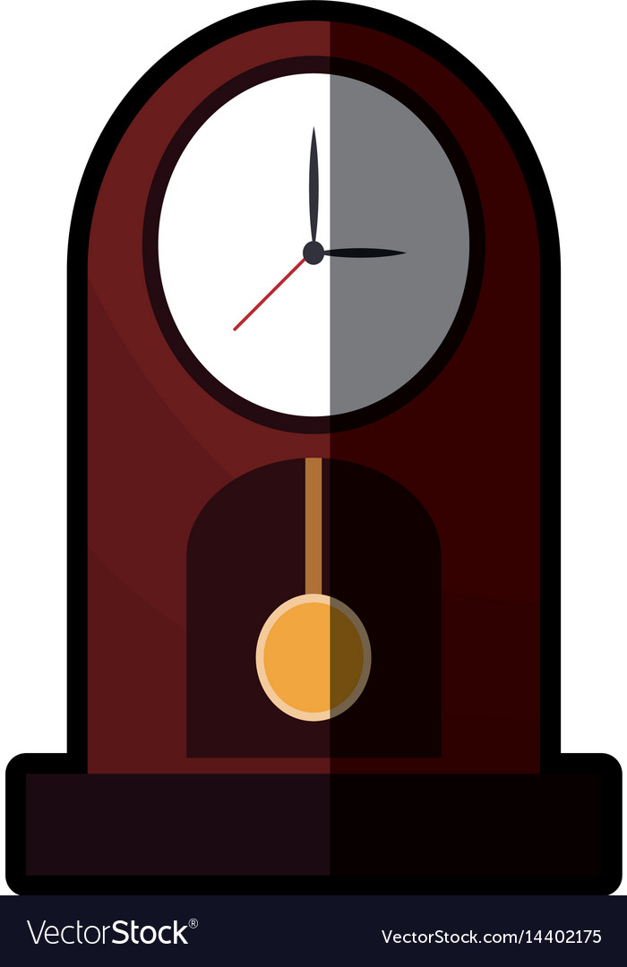 Clock pendulum time classic shadow Royalty Free Vector Image