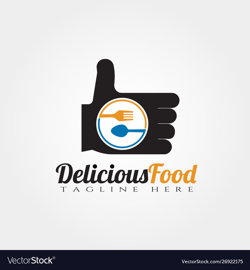 Delicious food logo designgood icon Royalty Free Vector