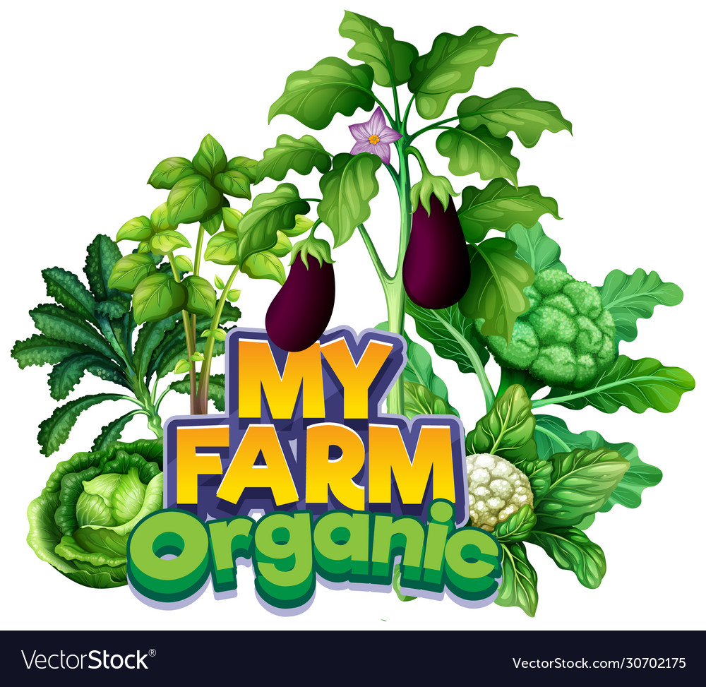 Font design for word my farm with different types Vector Image