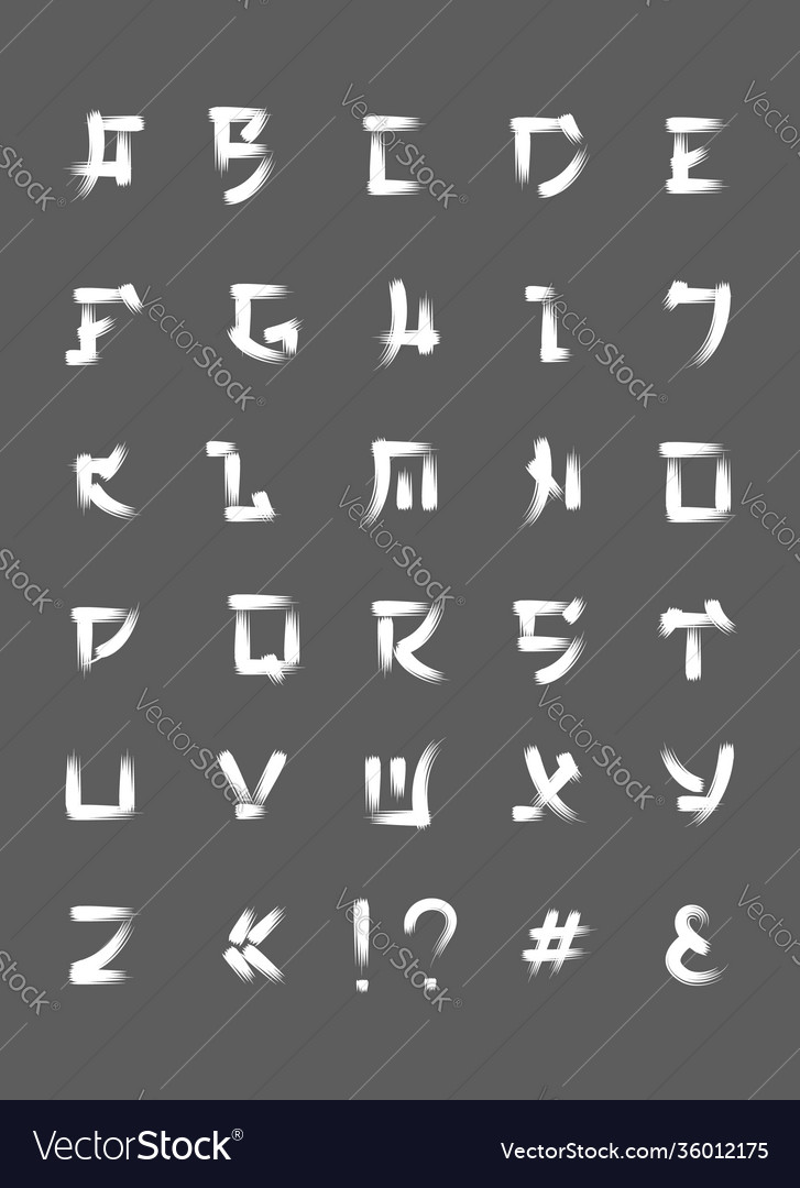 Japanese brush font letters in japan style Vector Image