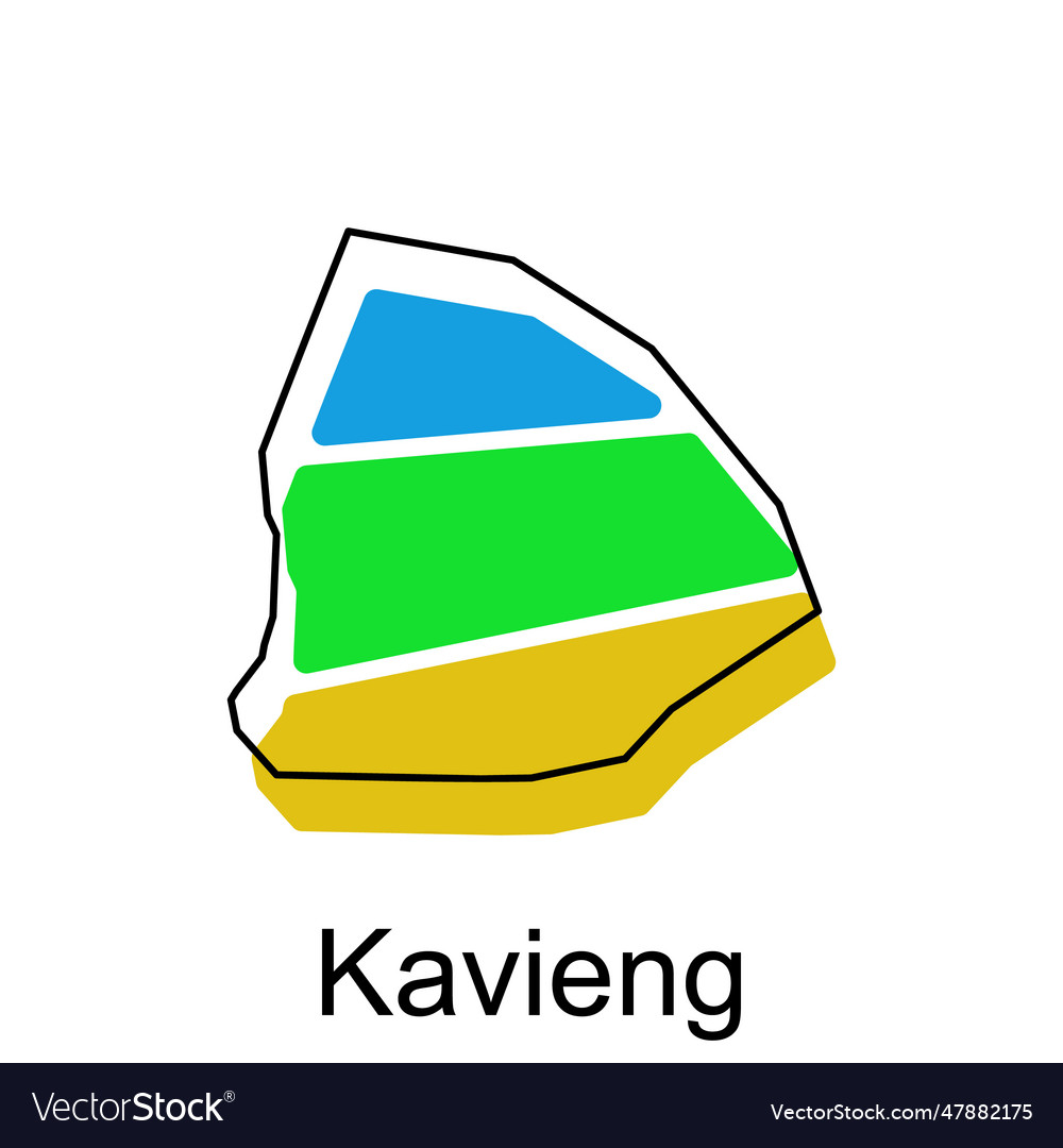 Map of kavieng modern outline high detailed Vector Image