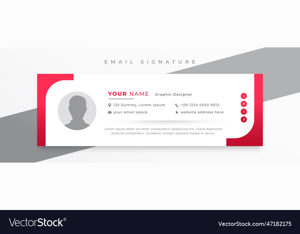 Professional email footer template design Vector Image