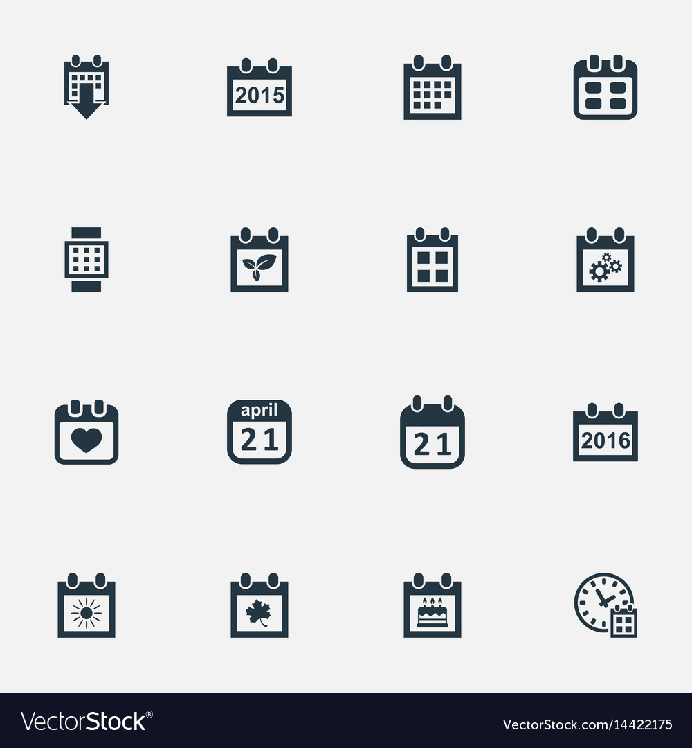 Set of simple calendar icons Royalty Free Vector Image