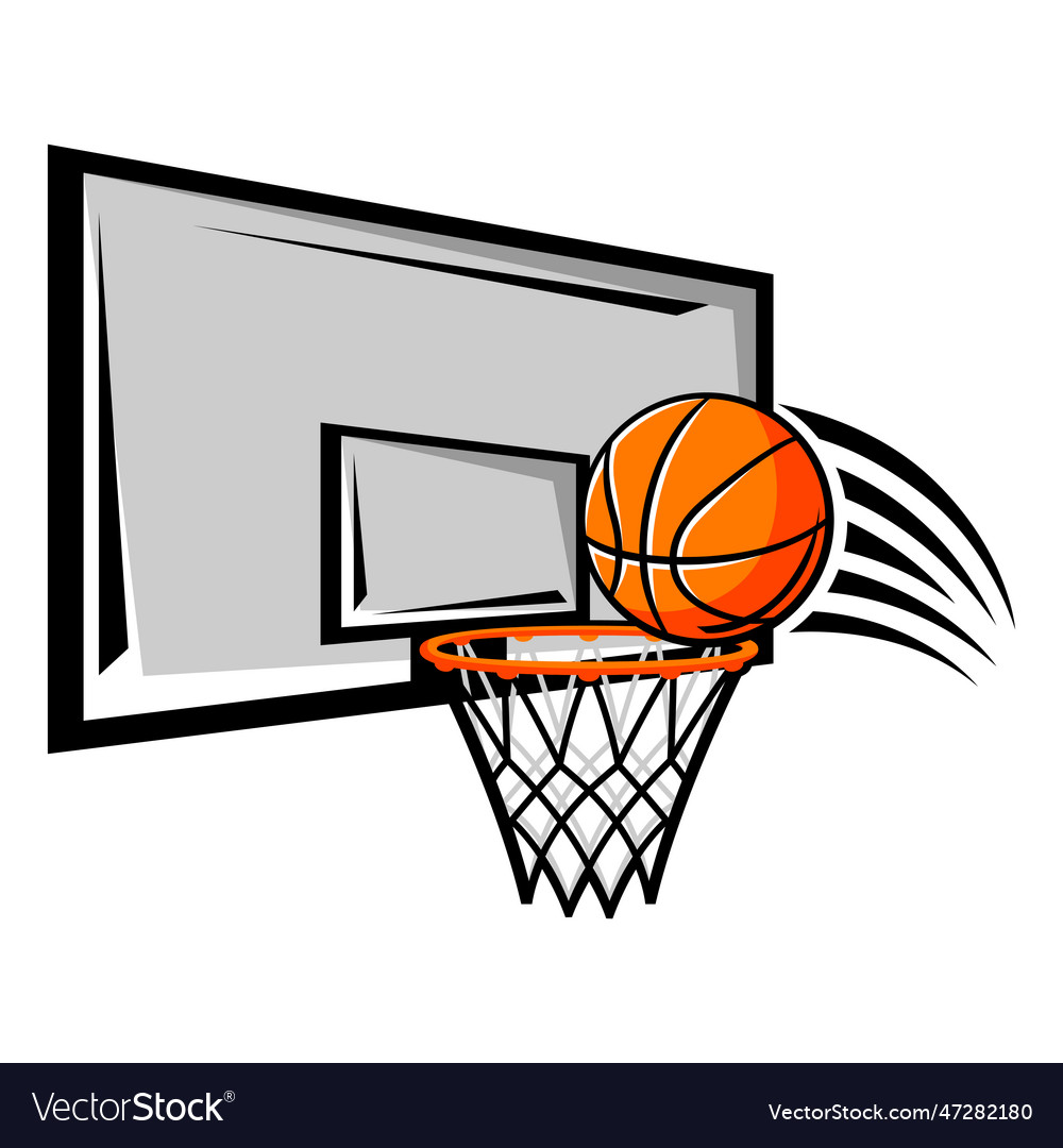 Emblem with basketball symbols sport club label Vector Image