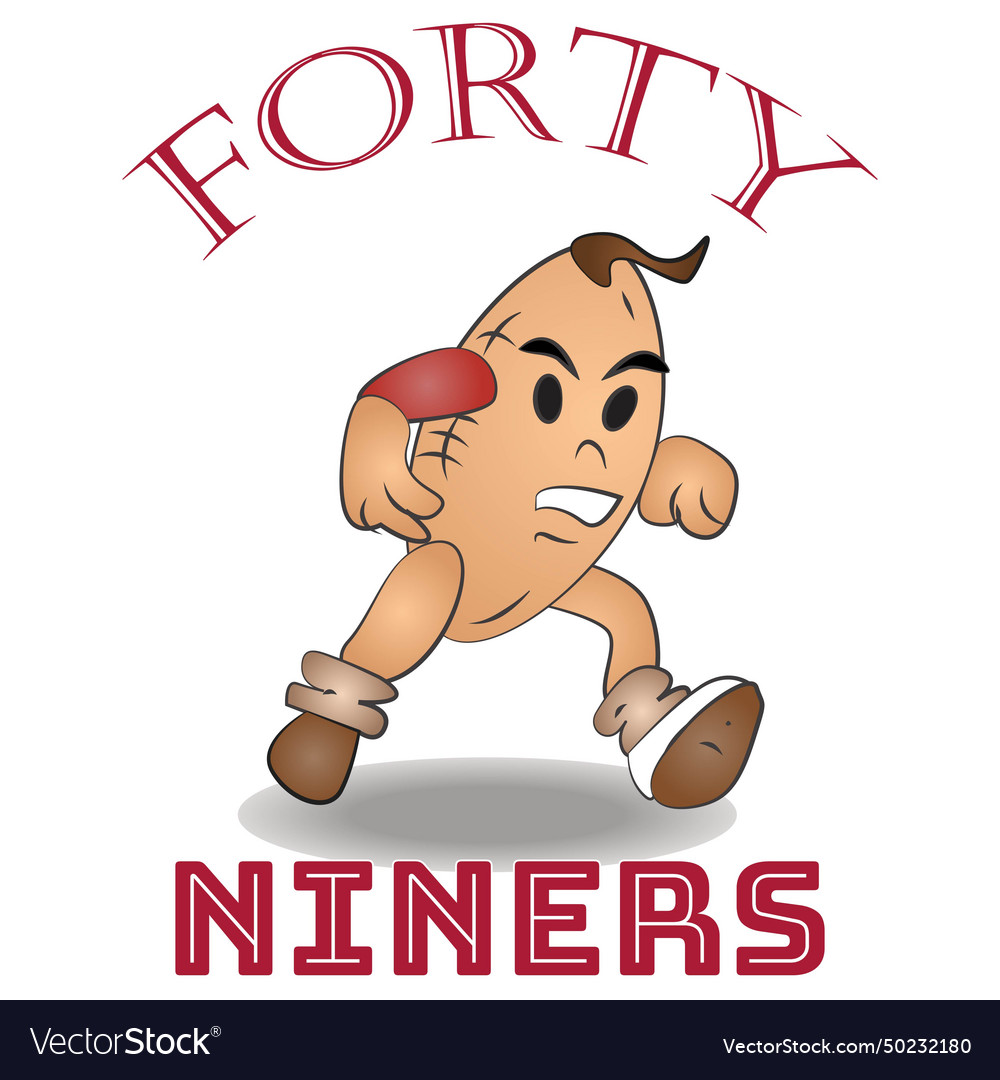 Forty niners american football retro mascot Vector Image