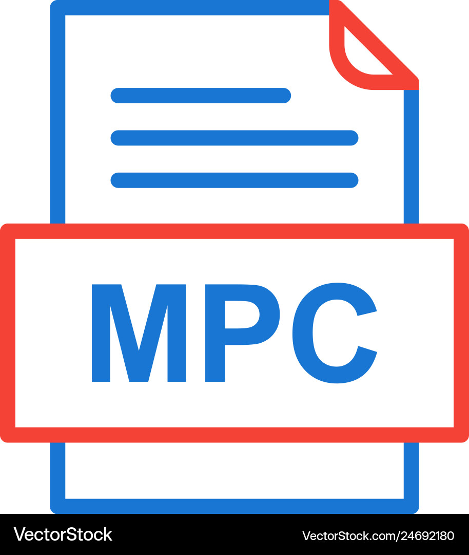 Mpc file document icon Royalty Free Vector Image