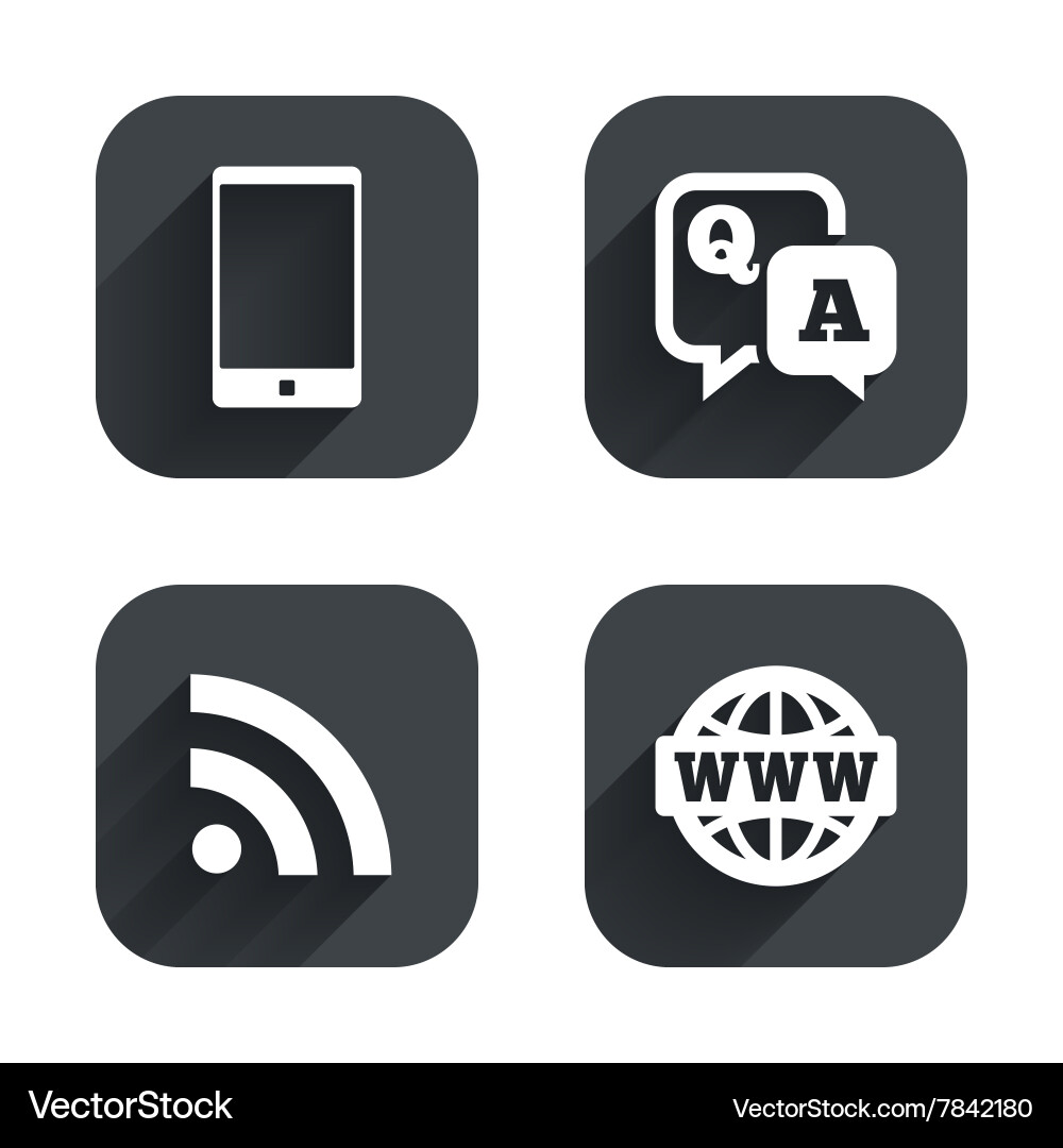 Question answer icon smartphone and chat bubble Vector Image