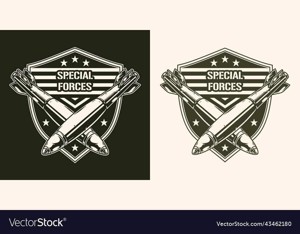 Special forces monochrome vintage element Vector Image