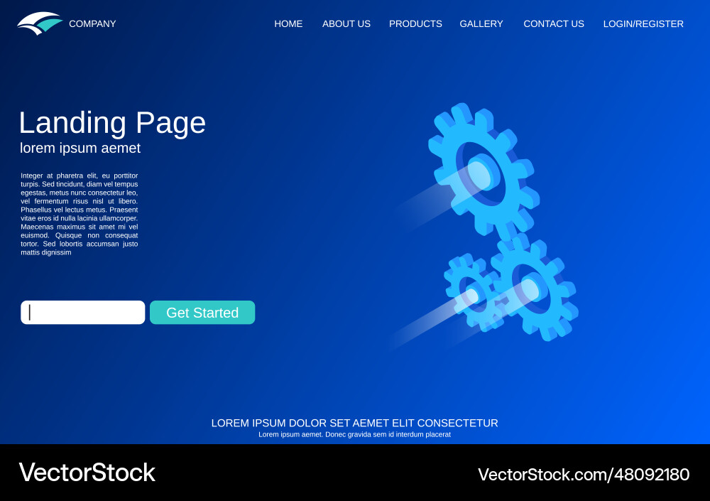 Website landing page template Royalty Free Vector Image