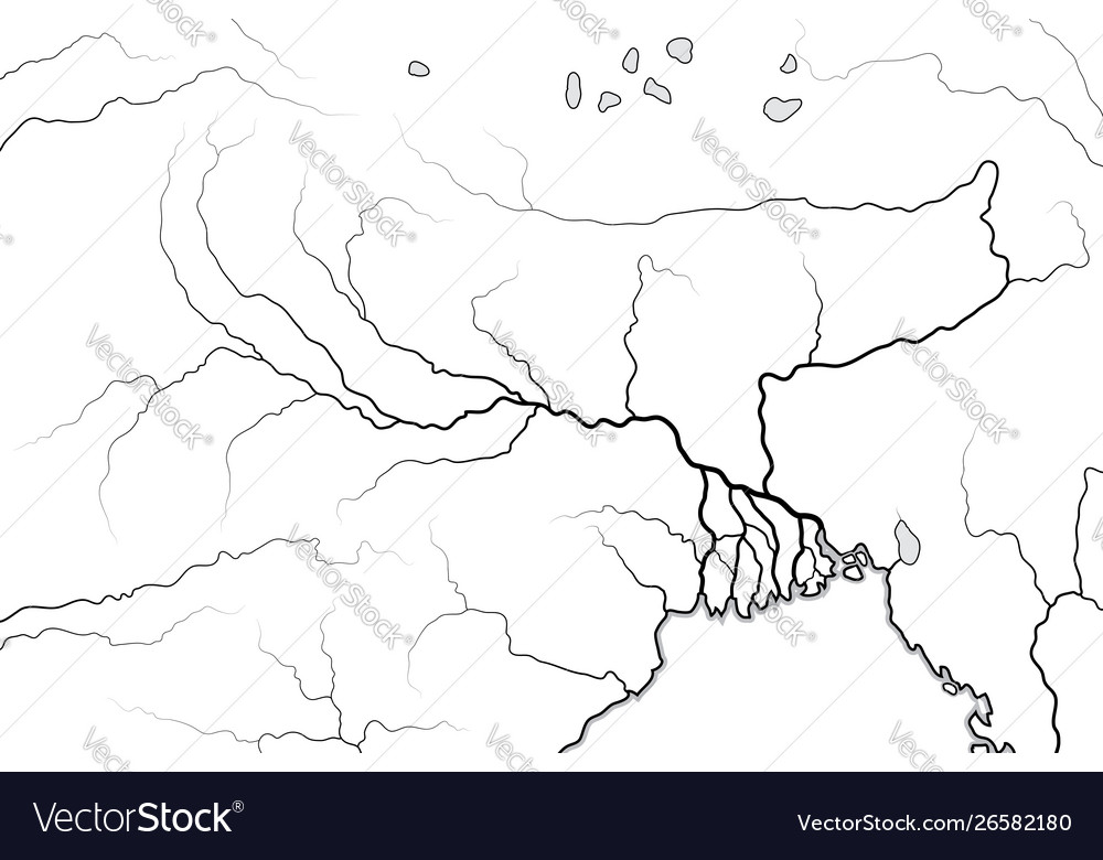 World map ganges river valley and delta bengal Vector Image