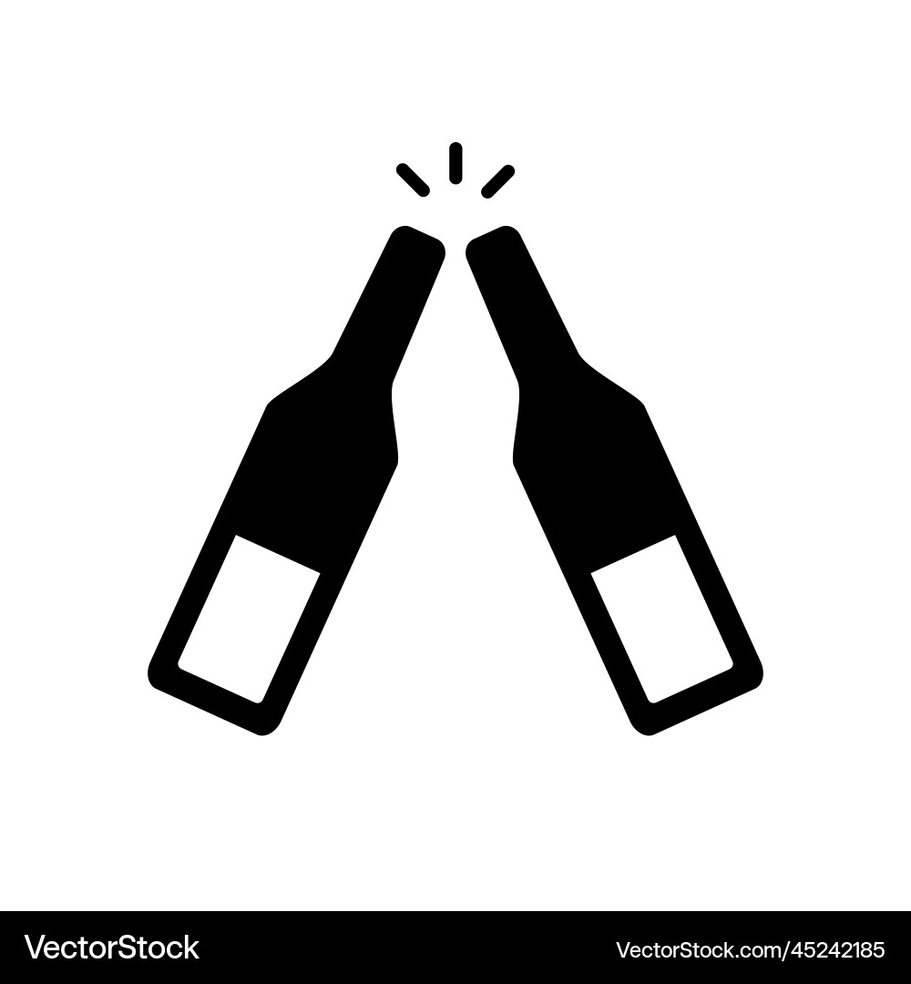 Cheers icon or bottle Royalty Free Vector Image